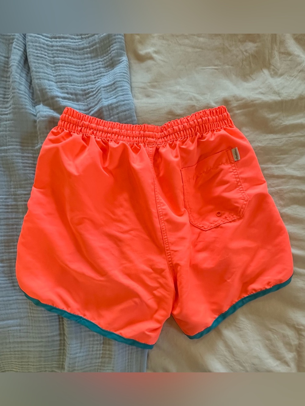 Men’s chubbies Coral Swim Trunks with Teal Accent - Picture 2 of 4